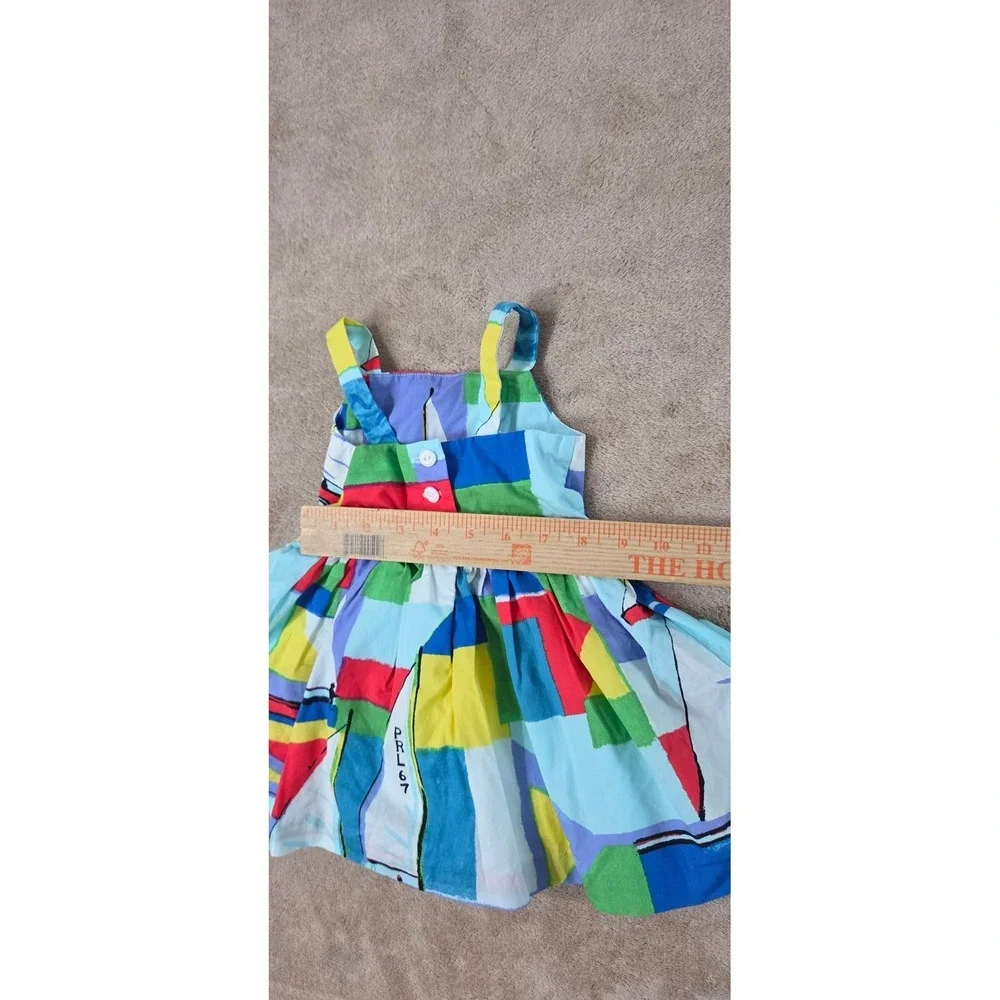 Ralph Lauren Sundress kids Girls size 6M Multicolor Sailboat AOP Print Lined EUC